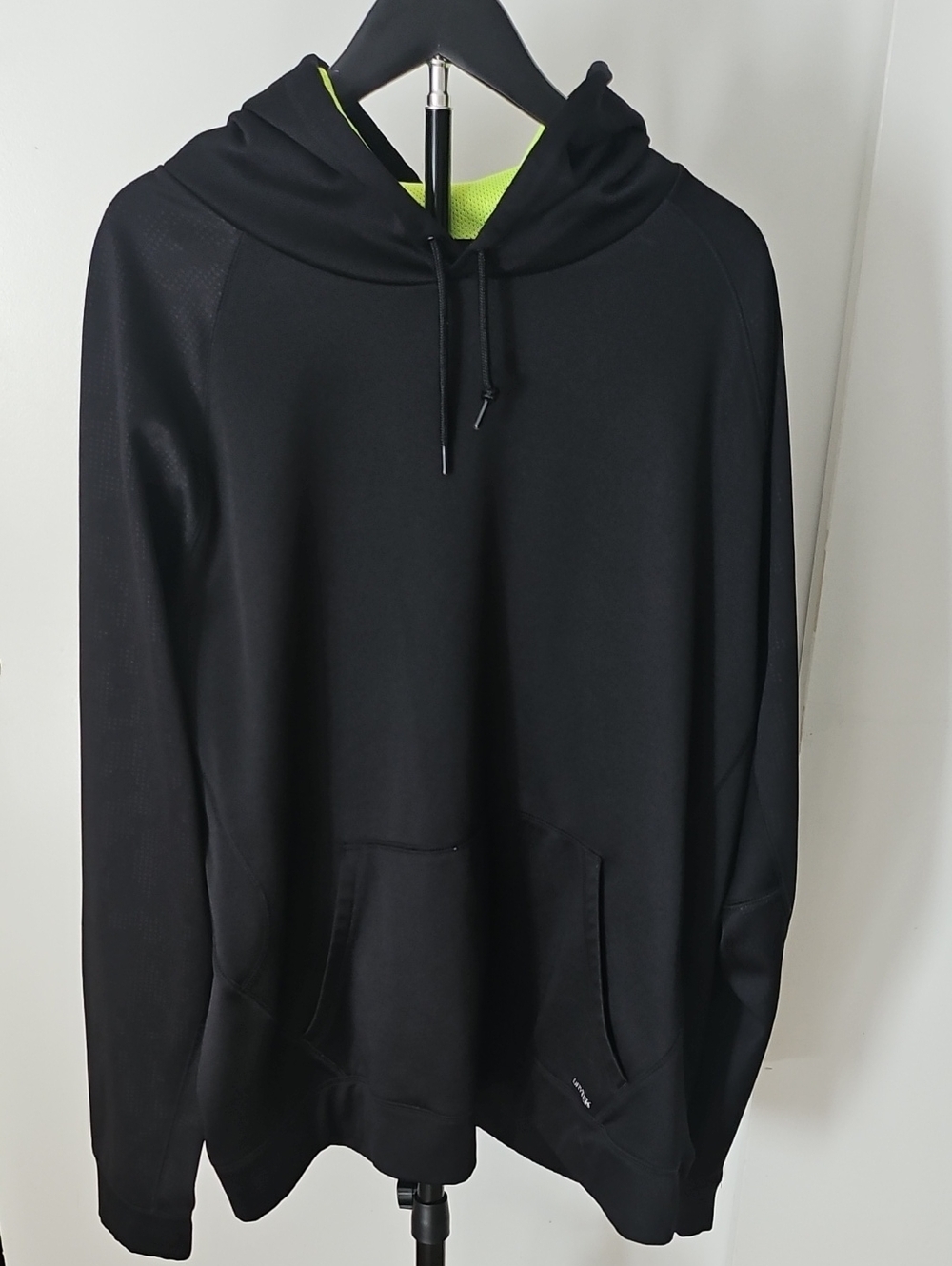 tek gear Black Hoodie with Neon Lime Inner Hood
